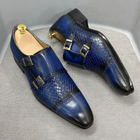 DANIEL WAFER – Men's Monk Strap Genuine Leather Shoes