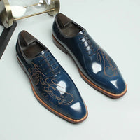 Fonleader Oxford – Chaussures Homme en Cuir Véritable Gravé