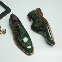Fonleader Oxford – Chaussures Homme en Cuir Véritable Gravé