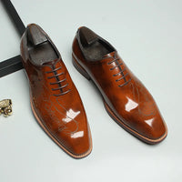 Fonleader Oxford – Chaussures Homme en Cuir Véritable Gravé