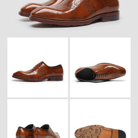 Fonleader Oxford – Chaussures Homme en Cuir Véritable Gravé