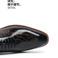 Fonleader Oxford – Chaussures Homme en Cuir Véritable Gravé