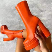 Bottines Femme Grande Taille Hiver/Automne – Bottes Courtes en Similicuir Chaud avec Fermeture Éclair Latérale | HANA825