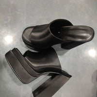 Sandales Femme Luxe à Talon Haut 15,5 cm – Mules Plateforme Carrée Style Designer Été | Fonleader XY-00019