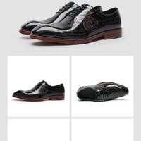 Fonleader Oxford – Chaussures Homme en Cuir Véritable Gravé