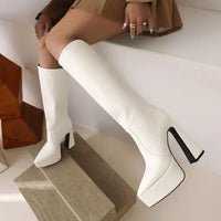 Plus Size Botas Altas Chunky Heel Knee Length 2022 Winter Boots for Women