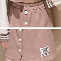 Girls' 2-Piece Set – Baseball Jacket + Slim Skirt | Printed Chic Sport Outfit – 3 to 14 Years