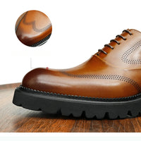 "Oxford Classico – Chaussures Homme en Cuir Véritable 4 cm Élégance Britannique"