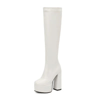 Bottes Femme Grande Taille à Talon Épais et Plateforme – FANAN AYY-A8-13 | Bottes Genou Élégantes & Sexy Automne