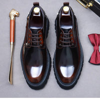 YETTIES Derby Classique – Chaussures Homme en Cuir Véritable