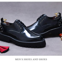 YETTIES Derby Classique – Chaussures Homme en Cuir Véritable