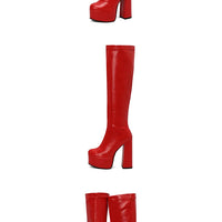 Bottes Femme Grande Taille à Talon Épais et Plateforme – FANAN AYY-A8-13 | Bottes Genou Élégantes & Sexy Automne