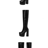 Bottes Femme Grande Taille à Talon Épais et Plateforme – FANAN AYY-A8-13 | Bottes Genou Élégantes & Sexy Automne