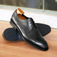 Chaussures habillées italiennes pour hommes – Luxe en cuir véritable, faites à la main, bout carré, lacets, idéales pour affaires et soirées