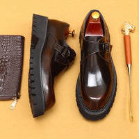 Men's Oxford & Derby - British Genuine Leather Shoes, Thick Sole, Elegant Business & Casual