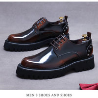 YETTIES Derby Classique – Chaussures Homme en Cuir Véritable