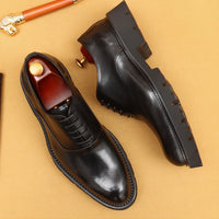 "Oxford Classico – Chaussures Homme en Cuir Véritable 4 cm Élégance Britannique"