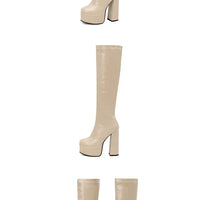 Bottes Femme Grande Taille à Talon Épais et Plateforme – FANAN AYY-A8-13 | Bottes Genou Élégantes & Sexy Automne