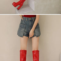 Bottes Femme Grande Taille à Talon Épais et Plateforme – FANAN AYY-A8-13 | Bottes Genou Élégantes & Sexy Automne