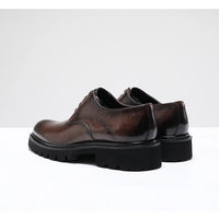 "Chaussures Homme Printemps & Automne – Richelieu en Cuir Véritable à Semelle Épaisse, Élégance Business & Casual