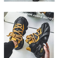 chaussures pour hommes style designer – Baskets à plateforme épaisse, confortables et tendance