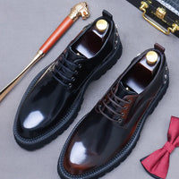 YETTIES Derby Classique – Chaussures Homme en Cuir Véritable