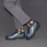 Chaussures Oxford Homme Élégantes en Cuir Véritable – Talon Réhaussant, Bout Rond, Style Bureau et Casual