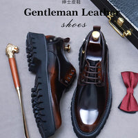 YETTIES Derby Classique – Chaussures Homme en Cuir Véritable