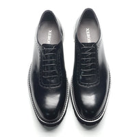 Chaussures Oxford Homme Élégantes en Cuir Véritable – Talon Réhaussant, Bout Rond, Style Bureau et Casual