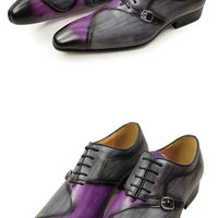 YAOLIDA Men's Shoes - Genuine Leather Oxford with Side Buckle