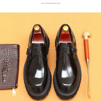 Men's Oxford & Derby - British Genuine Leather Shoes, Thick Sole, Elegant Business & Casual