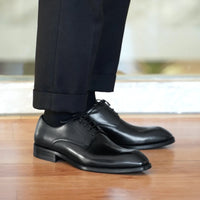 Chaussures habillées italiennes pour hommes – Luxe en cuir véritable, faites à la main, bout carré, lacets, idéales pour affaires et soirées