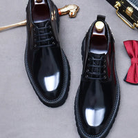 YETTIES Derby Classique – Chaussures Homme en Cuir Véritable