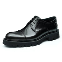 XXCZDOU, Chaussures Homme Rétro 2025 – Cuir Véritable de Luxe, Handmade, Style Britannique Élégant, Plateforme Confortable – Idéal Mariage & Soirée