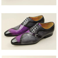 YAOLIDA Men's Shoes - Genuine Leather Oxford with Side Buckle