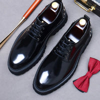 YETTIES Derby Classique – Chaussures Homme en Cuir Véritable