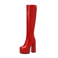 Bottes Femme Grande Taille à Talon Épais et Plateforme – FANAN AYY-A8-13 | Bottes Genou Élégantes & Sexy Automne