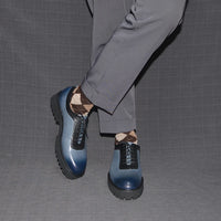 Chaussures Oxford Homme Élégantes en Cuir Véritable – Talon Réhaussant, Bout Rond, Style Bureau et Casual
