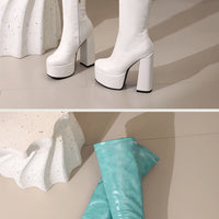 Bottes Femme Grande Taille à Talon Épais et Plateforme – FANAN AYY-A8-13 | Bottes Genou Élégantes & Sexy Automne