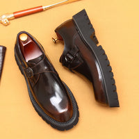 Men's Oxford & Derby - British Genuine Leather Shoes, Thick Sole, Elegant Business & Casual