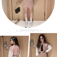 Girls' 2-Piece Set – Baseball Jacket + Slim Skirt | Printed Chic Sport Outfit – 3 to 14 Years