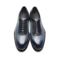 Chaussures Oxford Homme Élégantes en Cuir Véritable – Talon Réhaussant, Bout Rond, Style Bureau et Casual