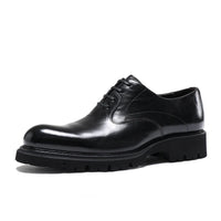 "Chaussures Homme Printemps & Automne – Richelieu en Cuir Véritable à Semelle Épaisse, Élégance Business & Casual