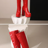 Bottes Femme Grande Taille à Talon Épais et Plateforme – FANAN AYY-A8-13 | Bottes Genou Élégantes & Sexy Automne