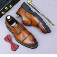 XXCZDOU, Chaussures Homme Rétro 2025 – Cuir Véritable de Luxe, Handmade, Style Britannique Élégant, Plateforme Confortable – Idéal Mariage & Soirée