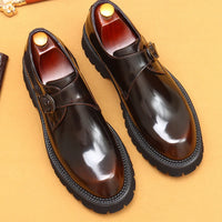 Men's Oxford & Derby - British Genuine Leather Shoes, Thick Sole, Elegant Business & Casual