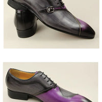 YAOLIDA Men's Shoes - Genuine Leather Oxford with Side Buckle