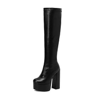 Bottes Femme Grande Taille à Talon Épais et Plateforme – FANAN AYY-A8-13 | Bottes Genou Élégantes & Sexy Automne