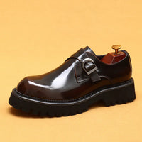 Men's Oxford & Derby - British Genuine Leather Shoes, Thick Sole, Elegant Business & Casual