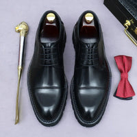 XXCZDOU, Chaussures Homme Rétro 2025 – Cuir Véritable de Luxe, Handmade, Style Britannique Élégant, Plateforme Confortable – Idéal Mariage & Soirée